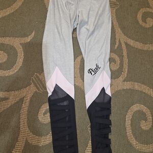 PINK Victoria's Secret Light Gray and Black Joggers